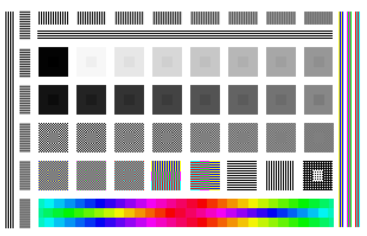 Rudimentary graphic for checking screen calibration